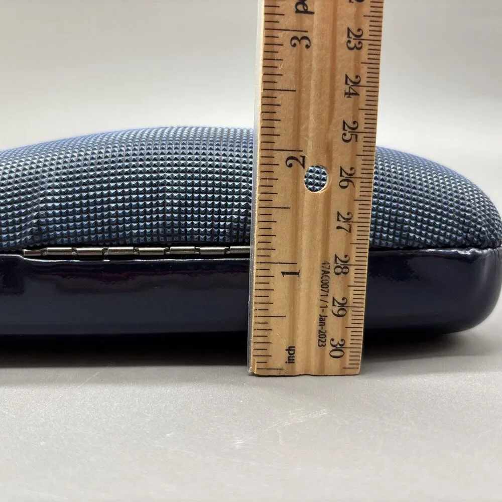 Maui Jim Sunglasses Hard Case Navy Blue Textured Clamshell Logo Eyeglasses